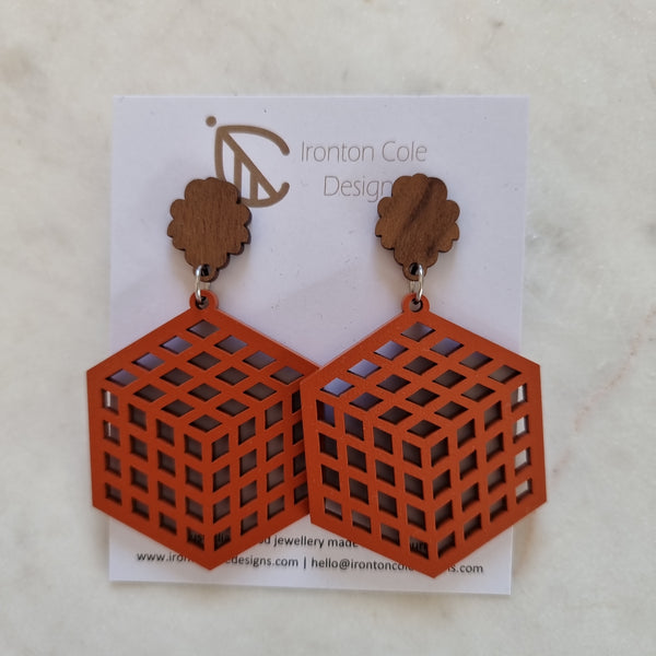 Box wood earrings