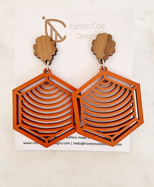 Zentangle wood earrings