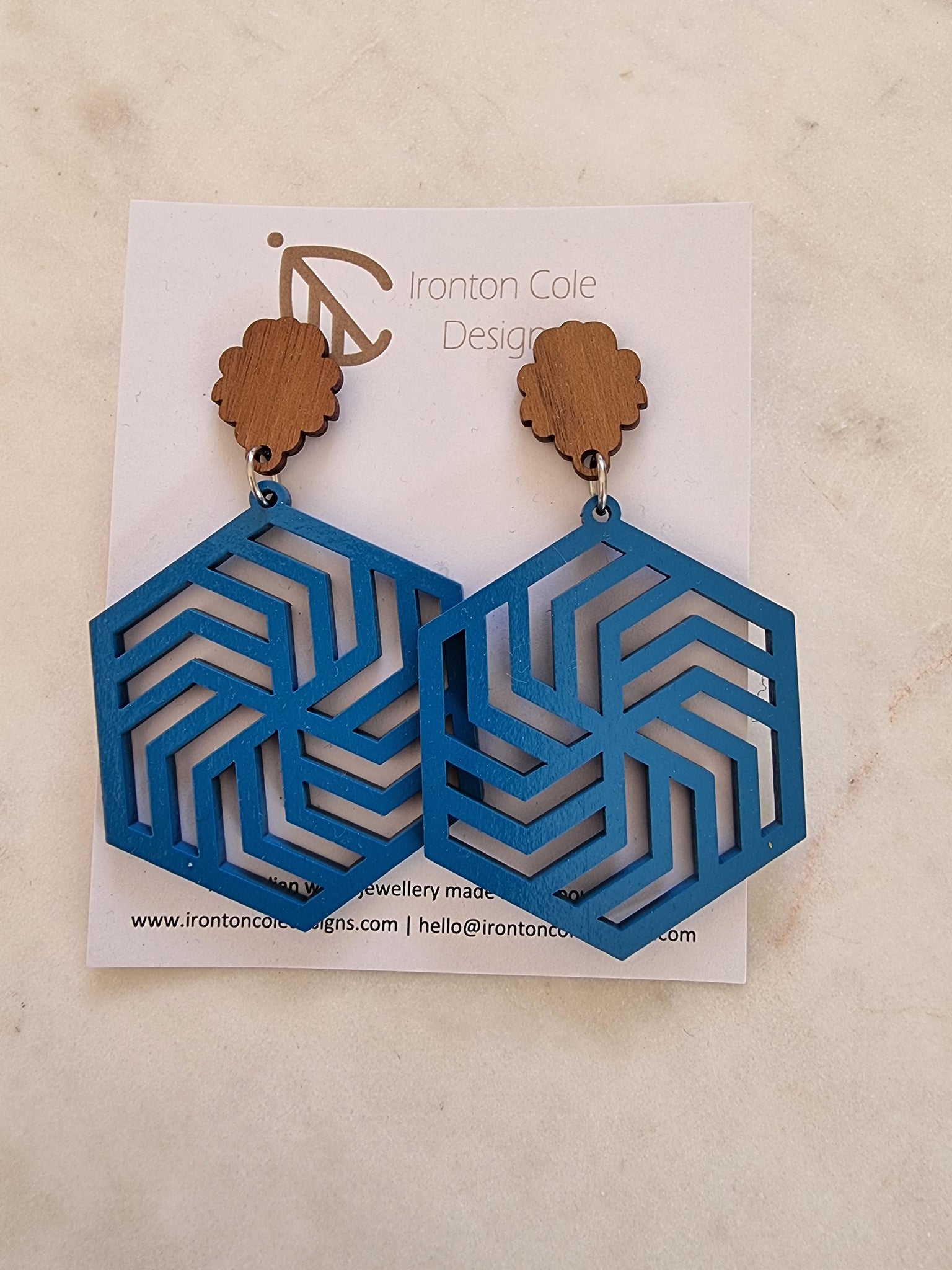 Spinning wood earrings