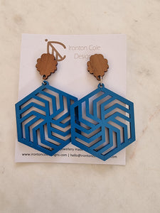 Spinning wood earrings