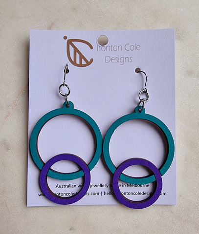 Double circle aqua blue