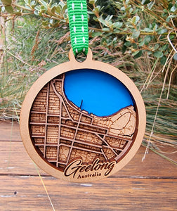 Map of Geelong wooden decoration