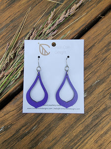 Purple tear drop earrings