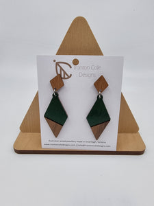 Forest green diamond earrings