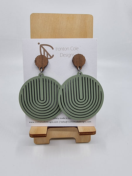 Round wood earrings
