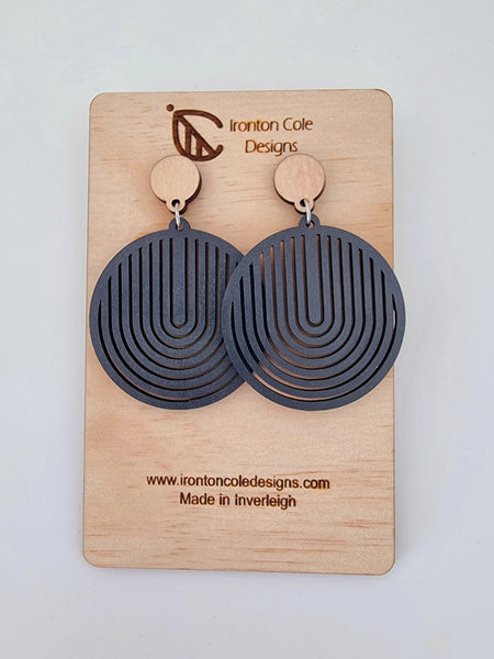 Round wood earrings