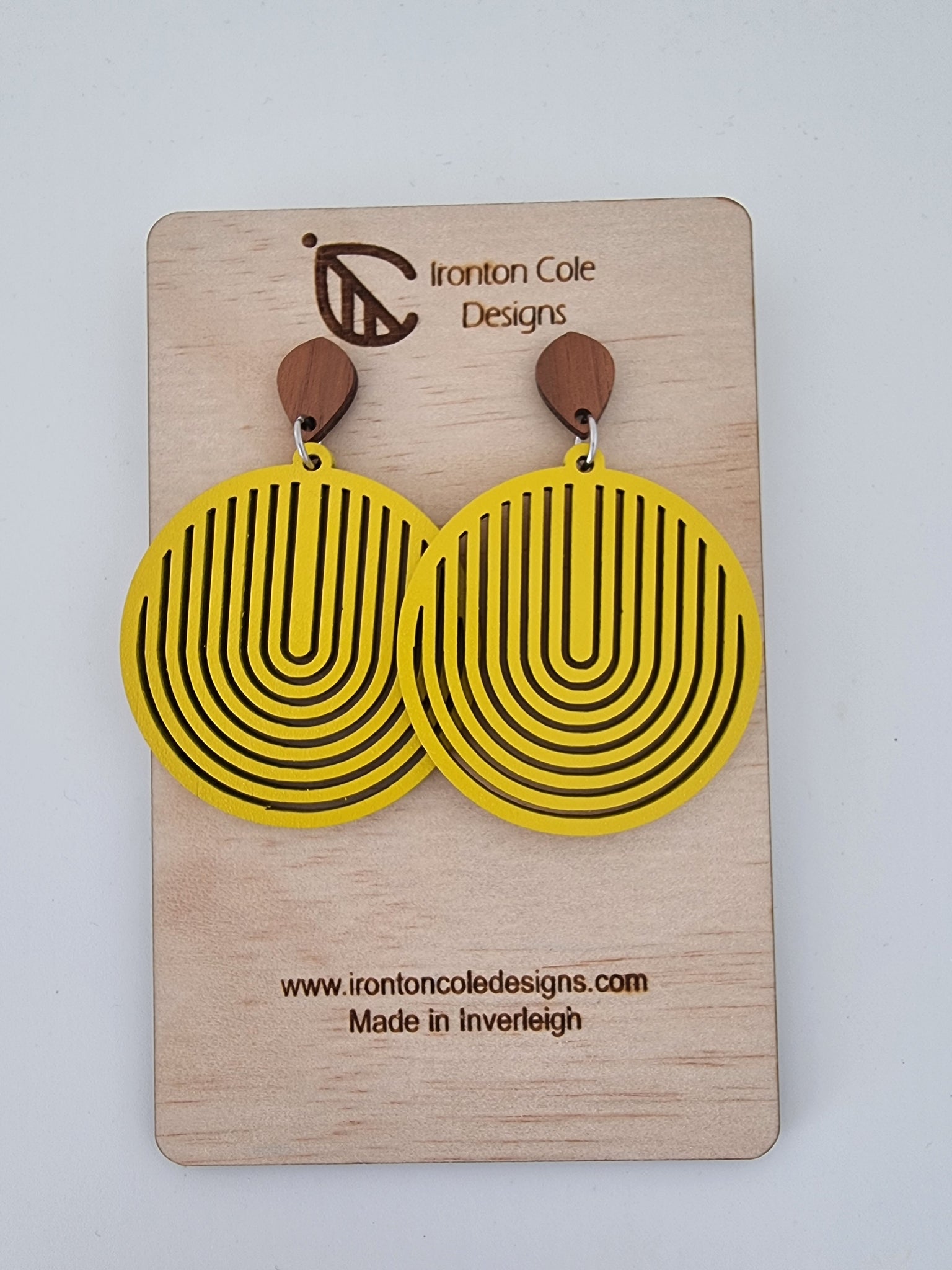 Round wood earrings