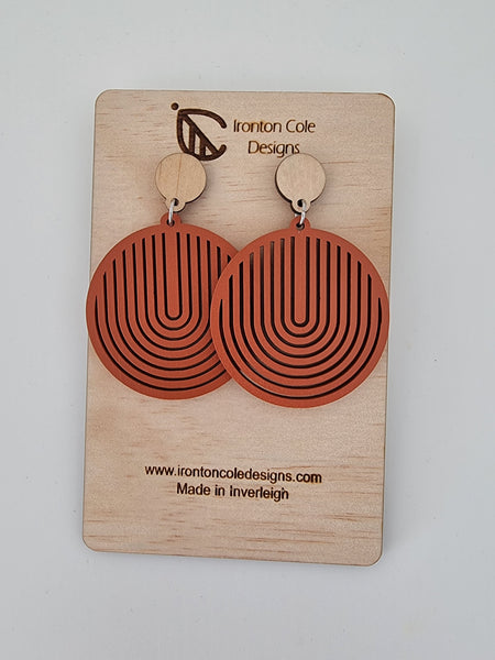 Round wood earrings