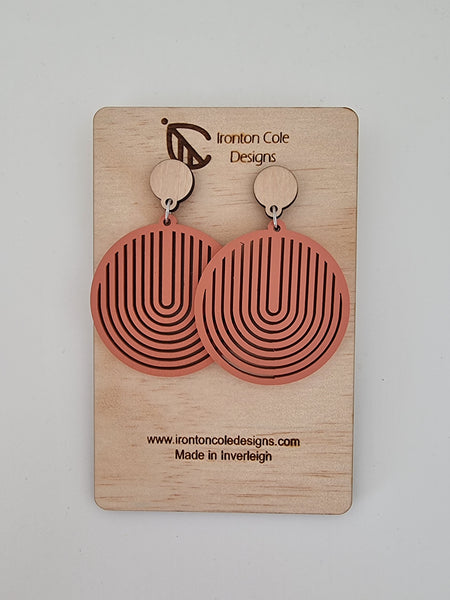 Round wood earrings