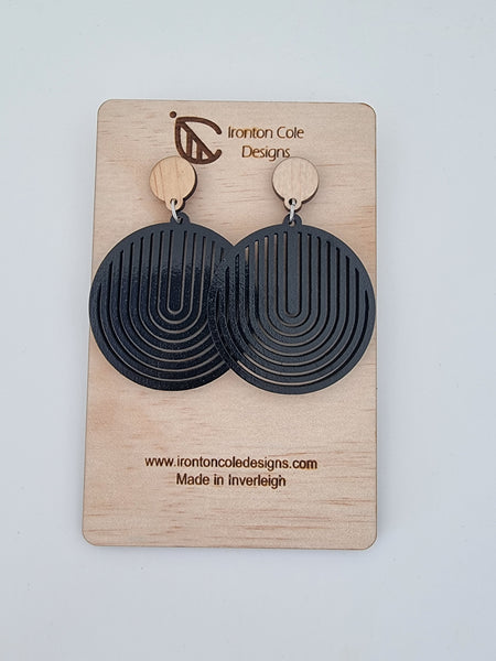 Round wood earrings