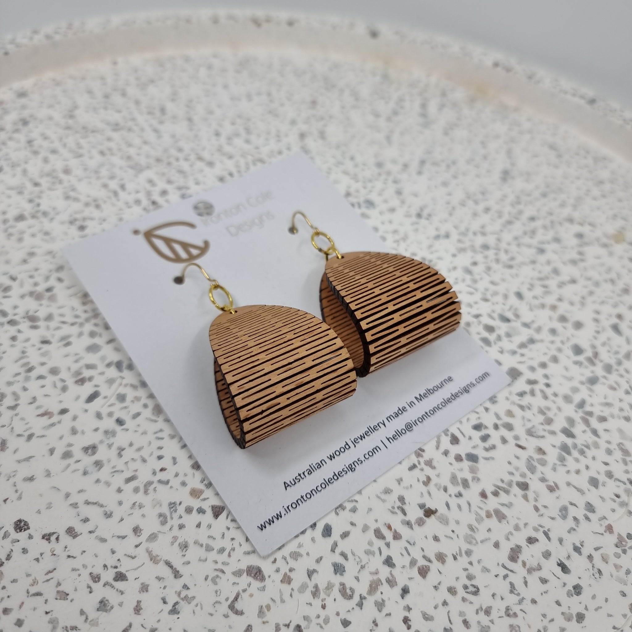 Flexible wood earrings