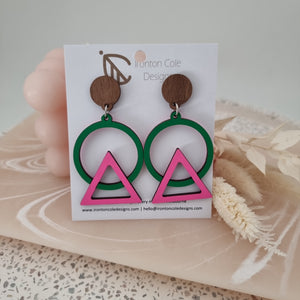 Geo wooden earrings