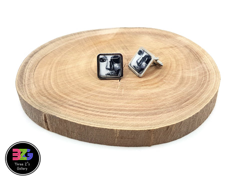 black and white face cufflinks by three zs gallery