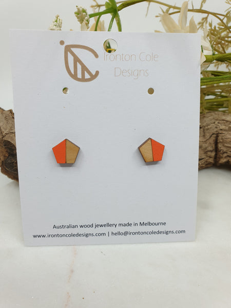 Wooden pentagon studs