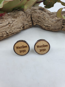 Werribee 3030 wood cufflinks