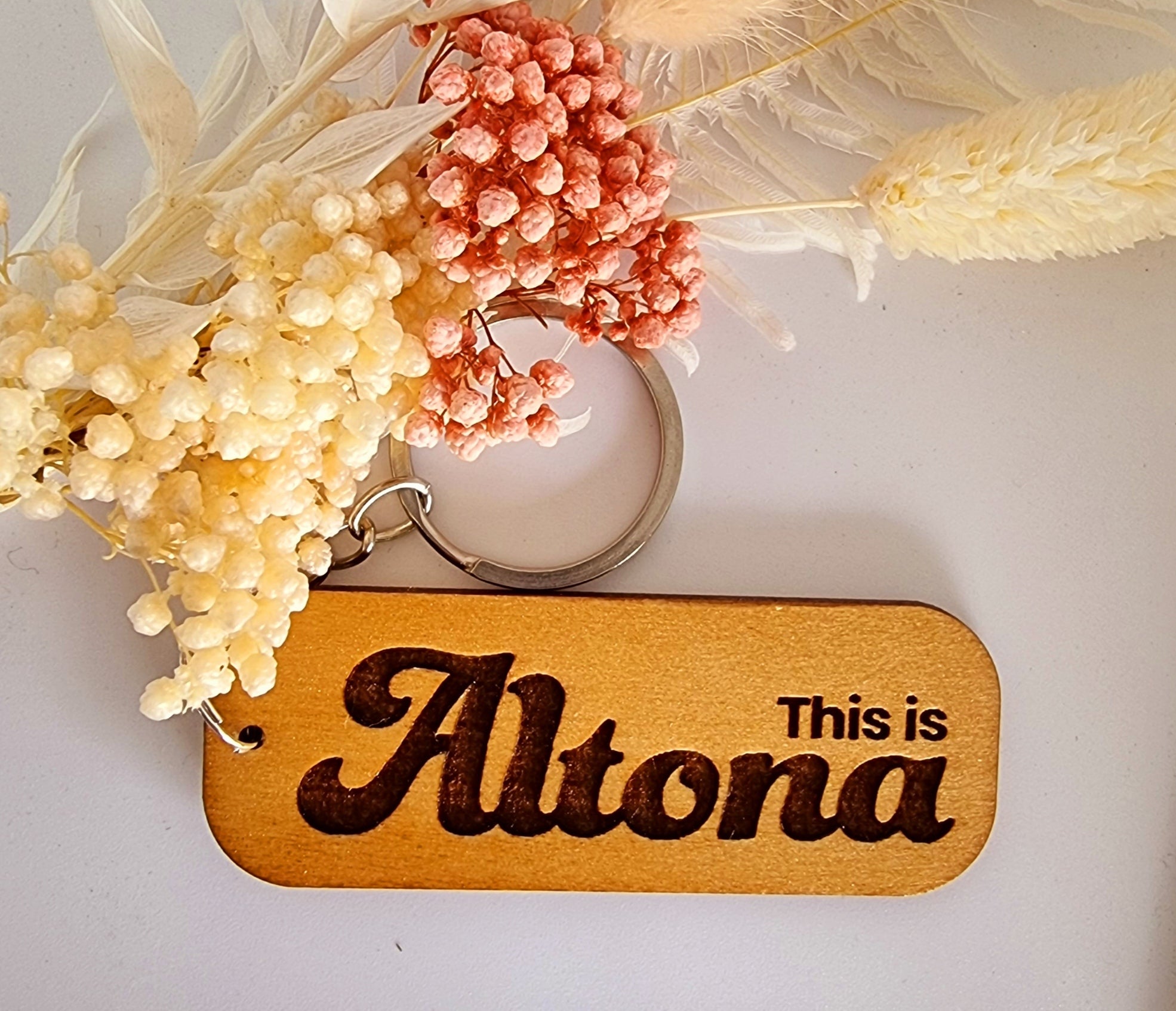 'This is Altona' wooden keyring