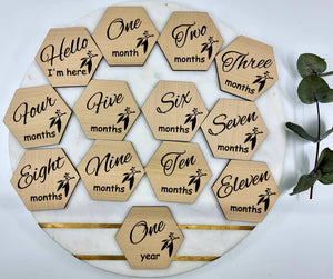 Monthly wooden announcement discs