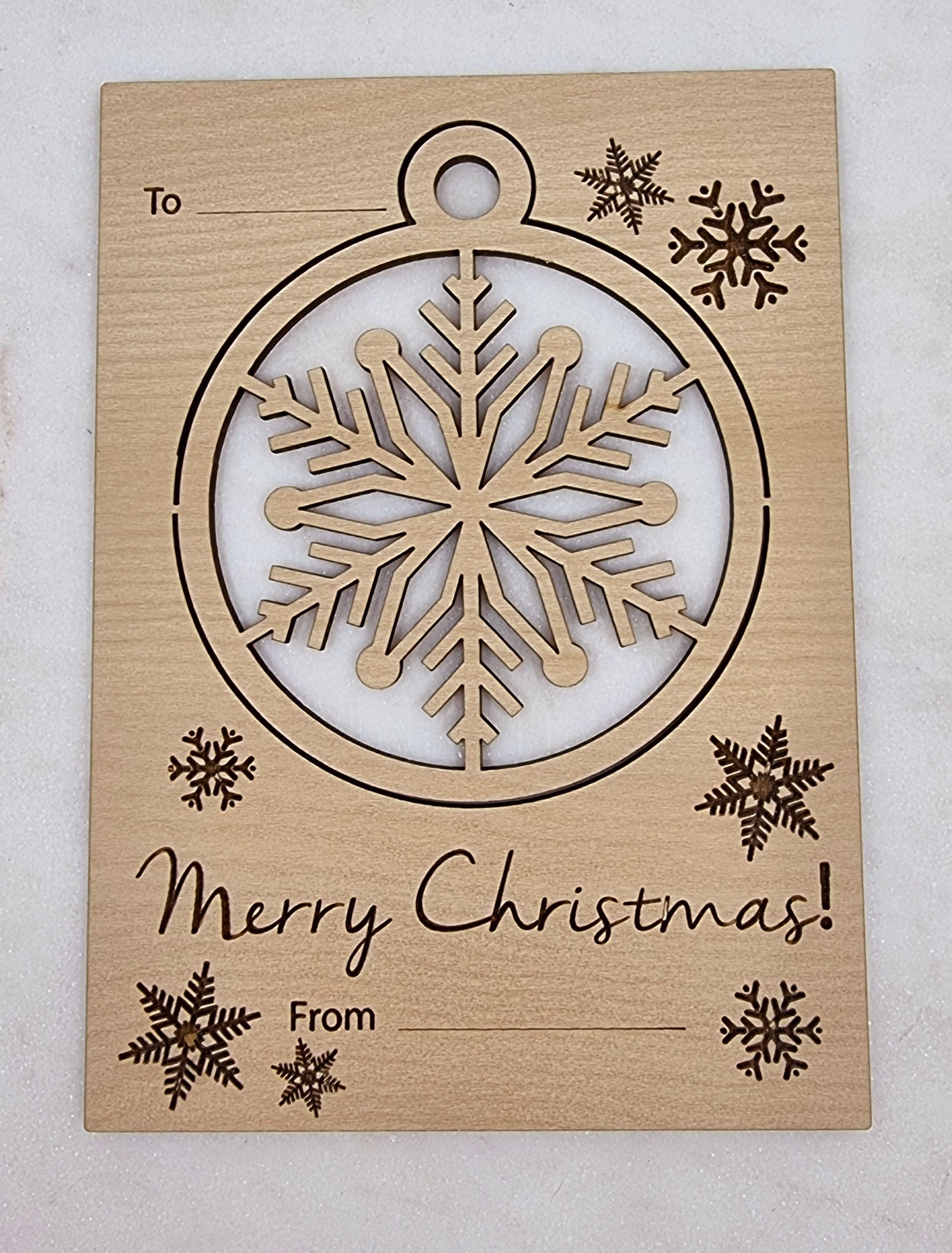 Wooden Christmas card and decoration