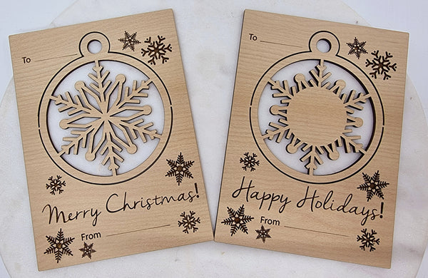Wooden Christmas card and decoration