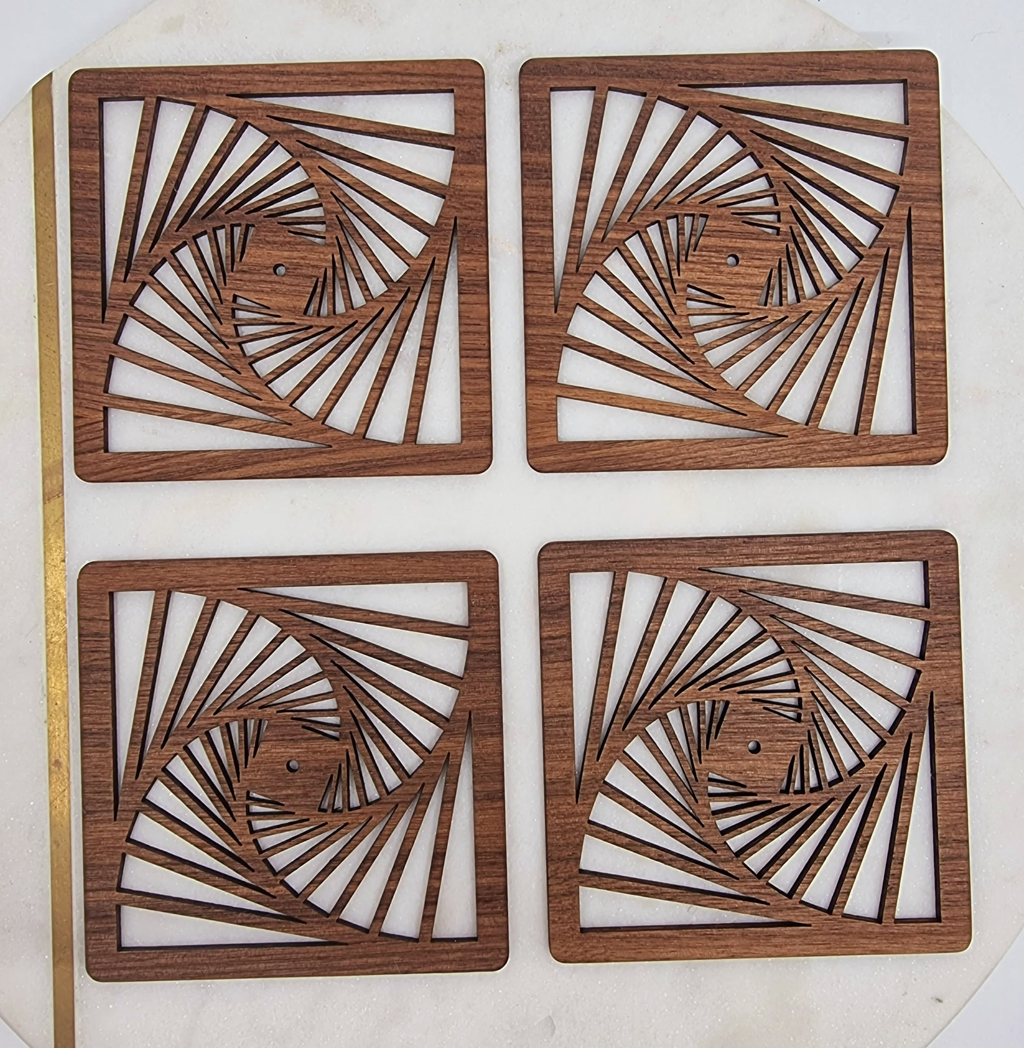 Wooden spiral coasters