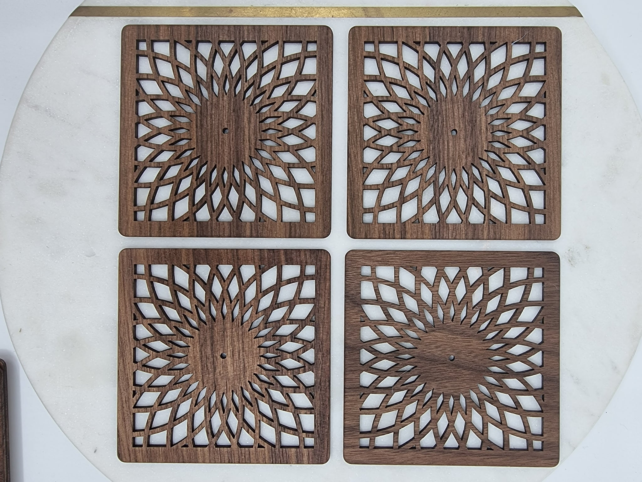 Four wooden coasters