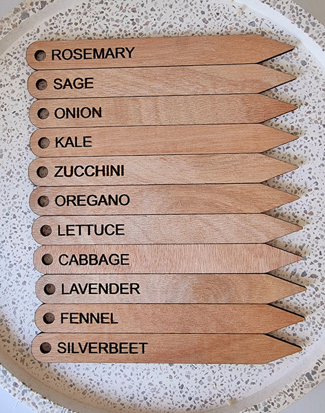 Wooden herb stakes