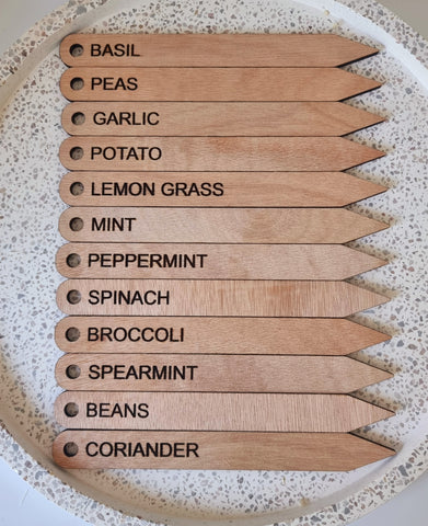 Wooden herb stakes