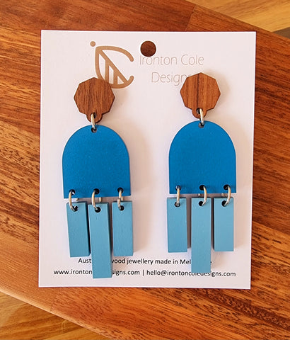 Raindrop wooden earrings