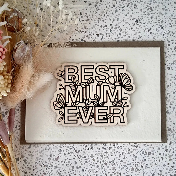Seed cards with various wooden art