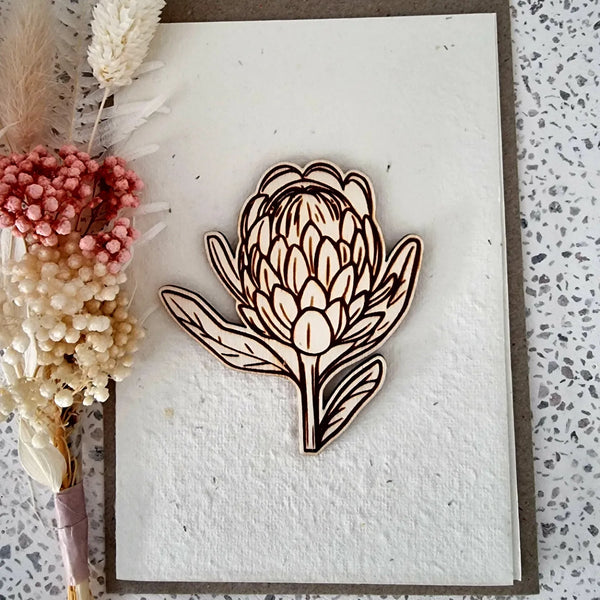 Seed cards with various wooden art