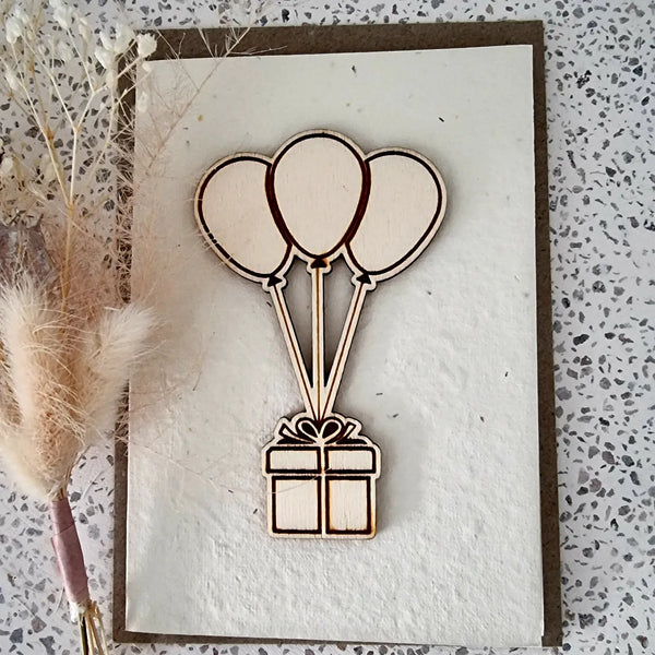 Seed cards with various wooden art