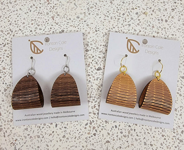 Flexible wood earrings