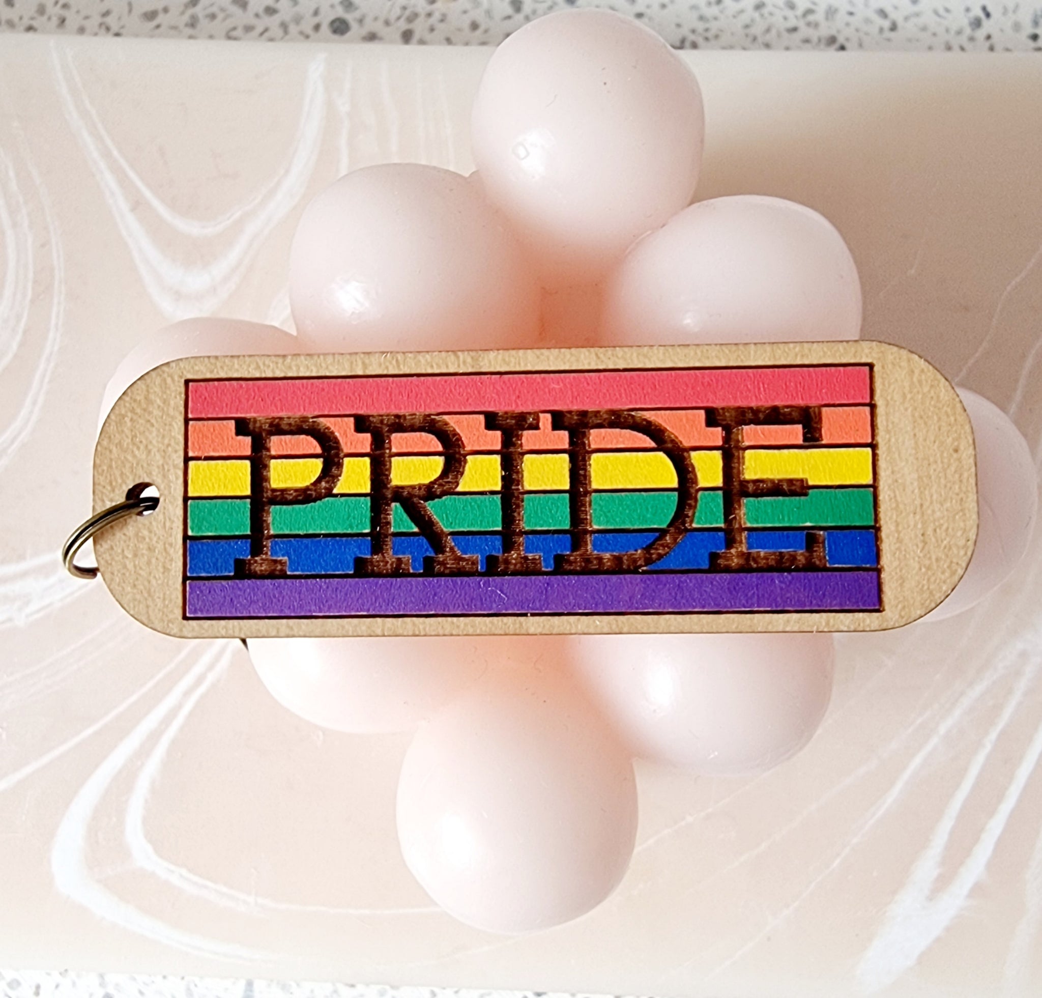 Pride wooden keyring