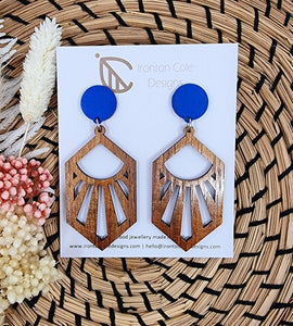 Ray of sun wooden earrings