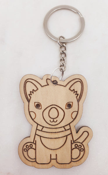 Animal wooden keyrings